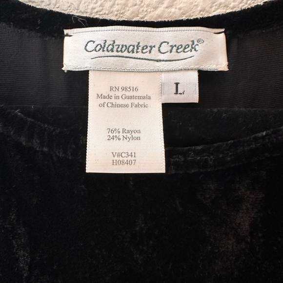 ColdWater Creek, women’s, black, velvet, tank. Size Large. - Picture 4 of 8